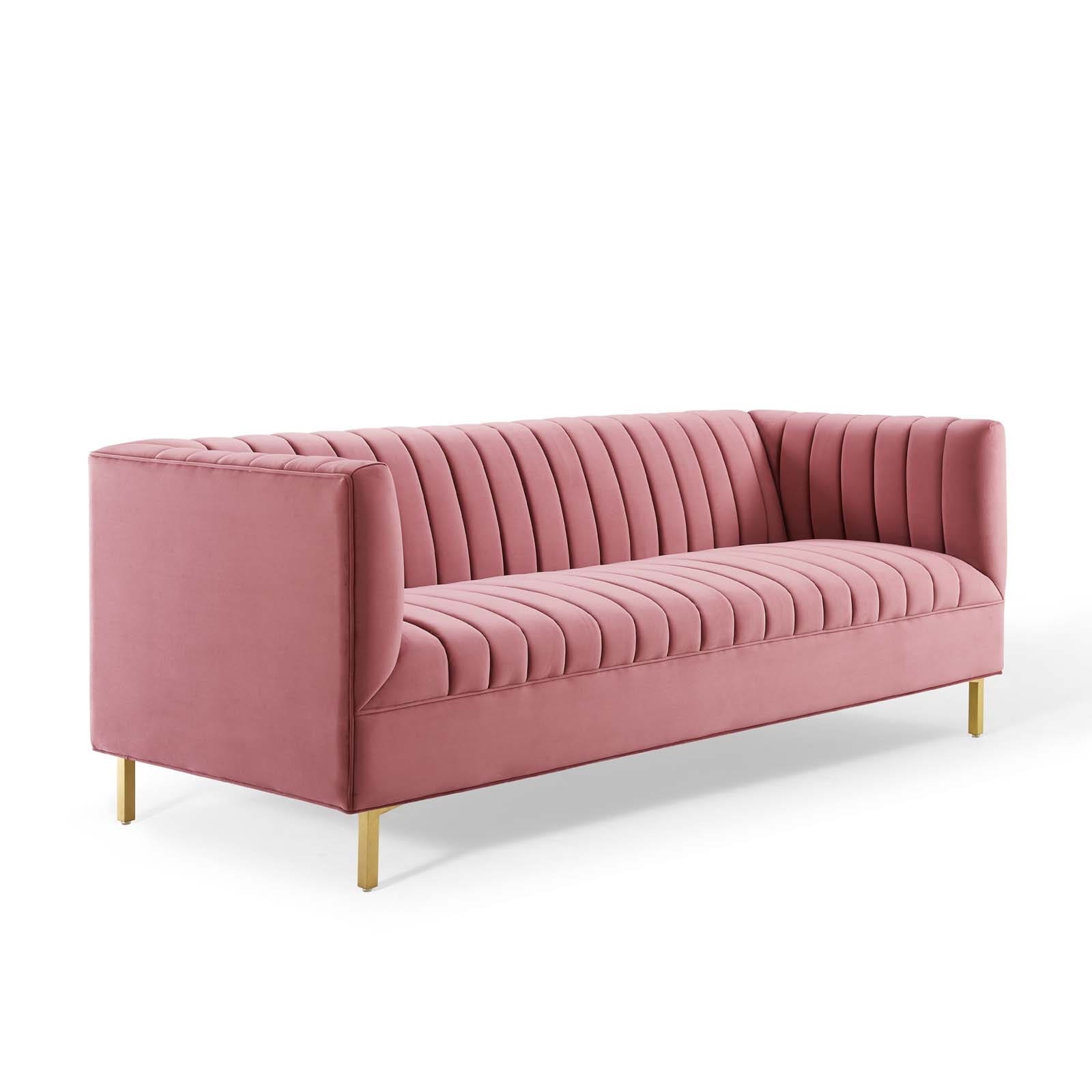 Modway Shift Channel Tufted Performance Velvet Sofa | Sofas | Modishstore-3