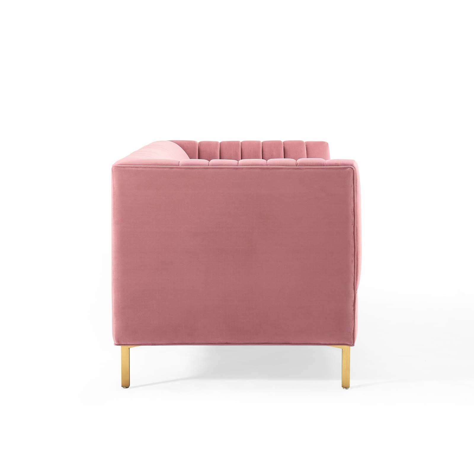 Modway Shift Channel Tufted Performance Velvet Sofa | Sofas | Modishstore-4
