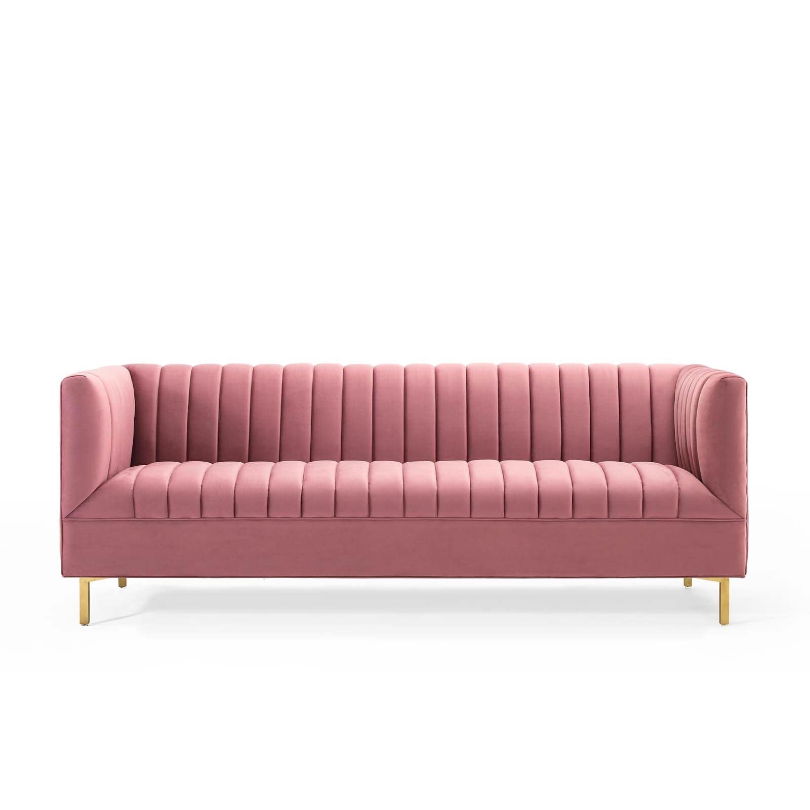 Modway Shift Channel Tufted Performance Velvet Sofa | Sofas | Modishstore-6