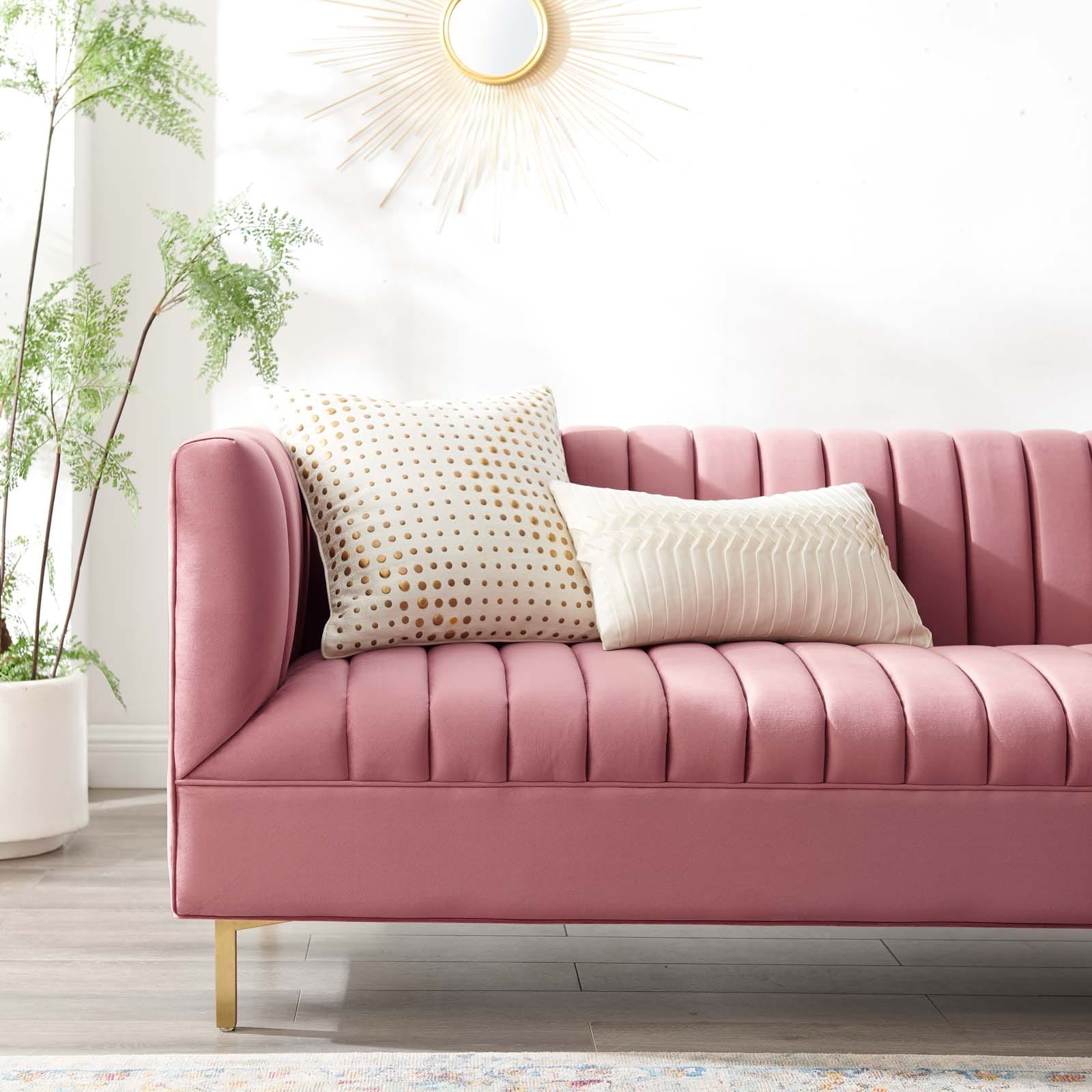 Modway Shift Channel Tufted Performance Velvet Sofa | Sofas | Modishstore-2