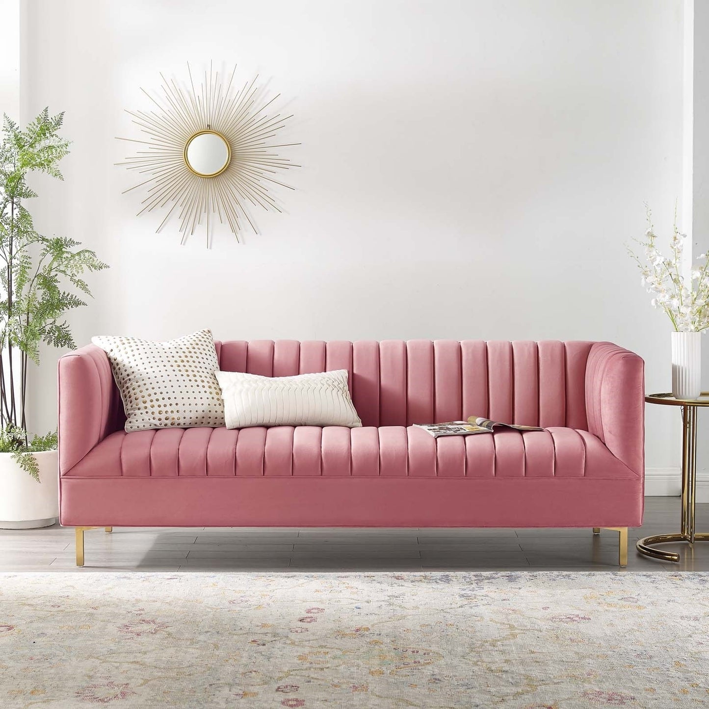 Modway Shift Channel Tufted Performance Velvet Sofa | Sofas | Modishstore
