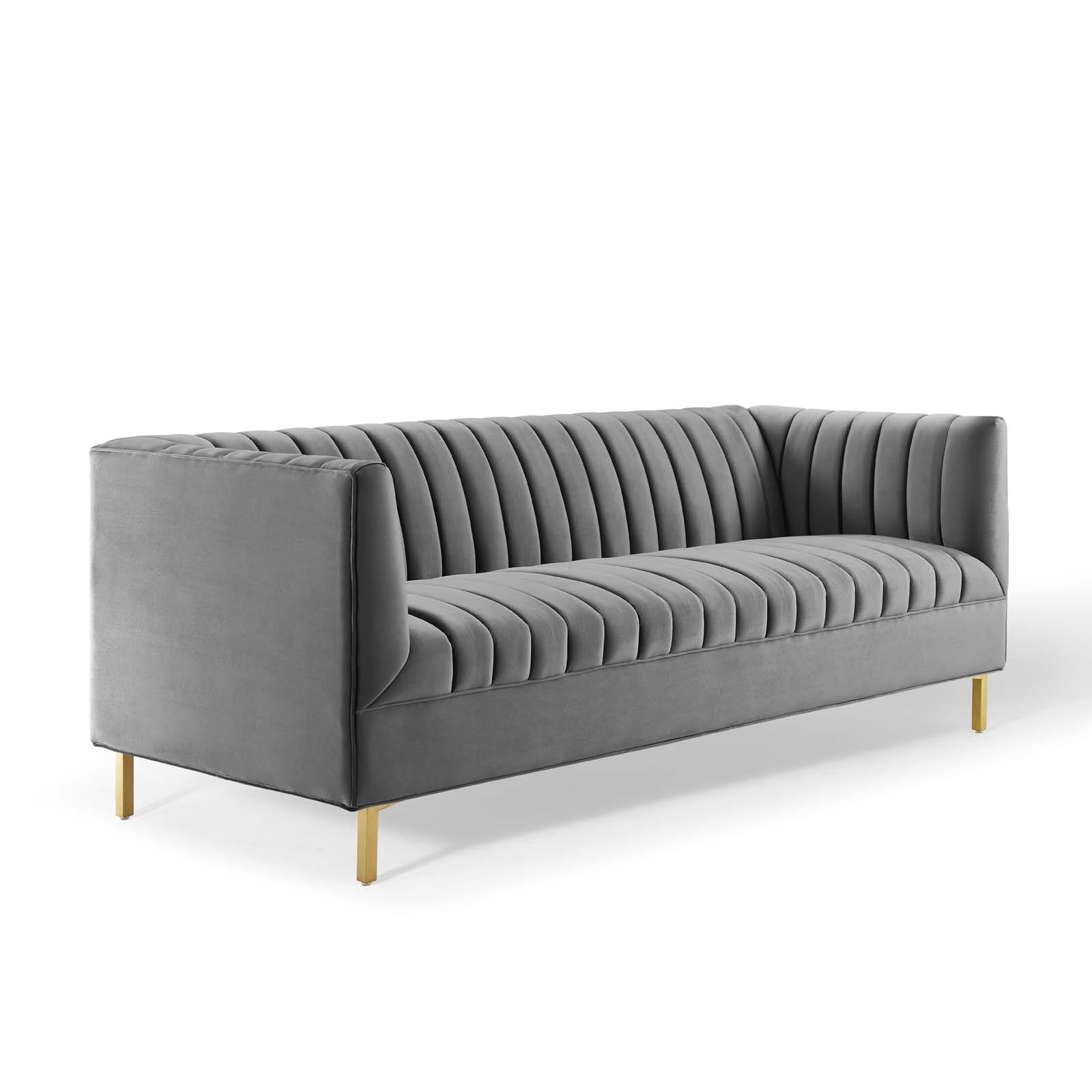 Modway Shift Channel Tufted Performance Velvet Sofa | Sofas | Modishstore-10