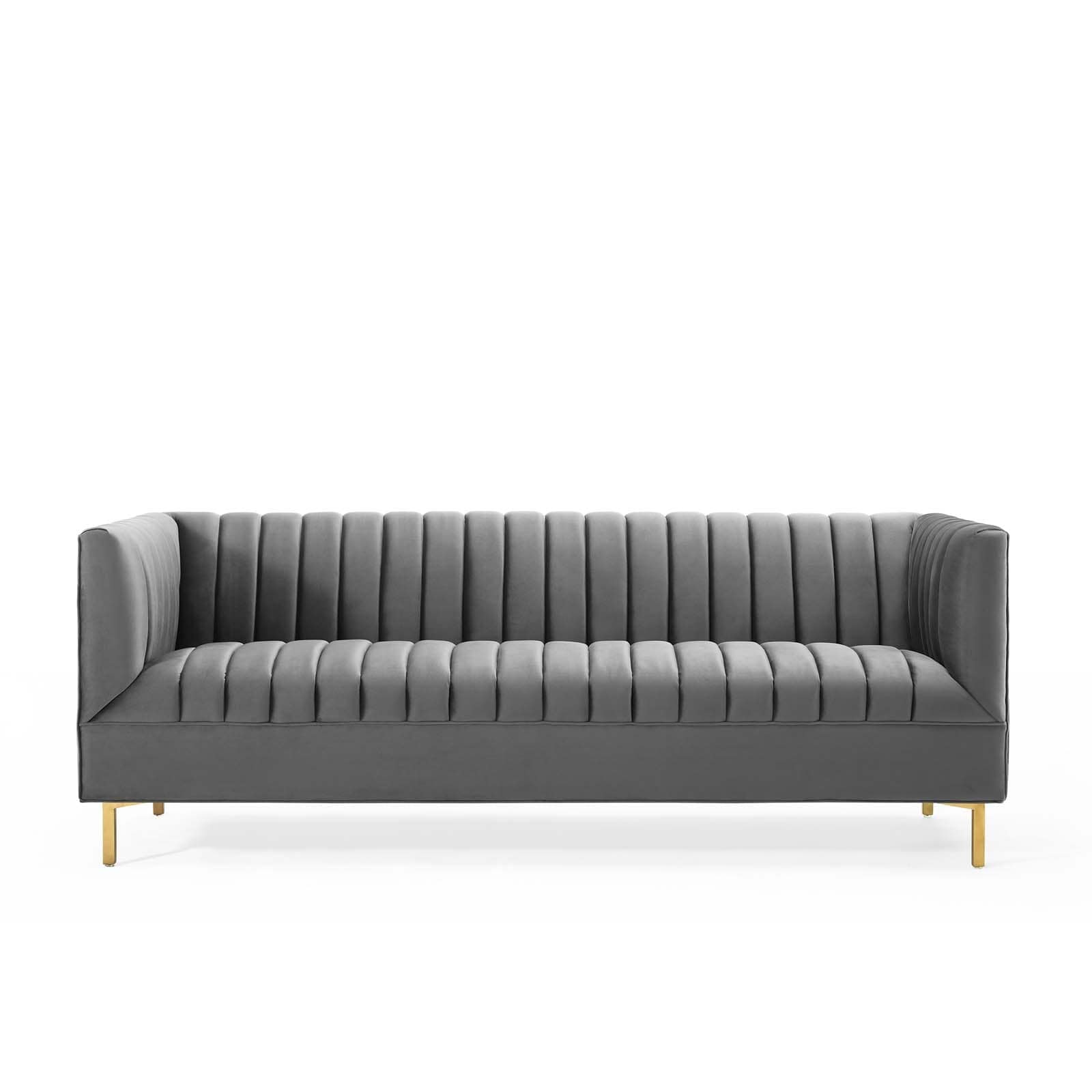 Modway Shift Channel Tufted Performance Velvet Sofa | Sofas | Modishstore-13