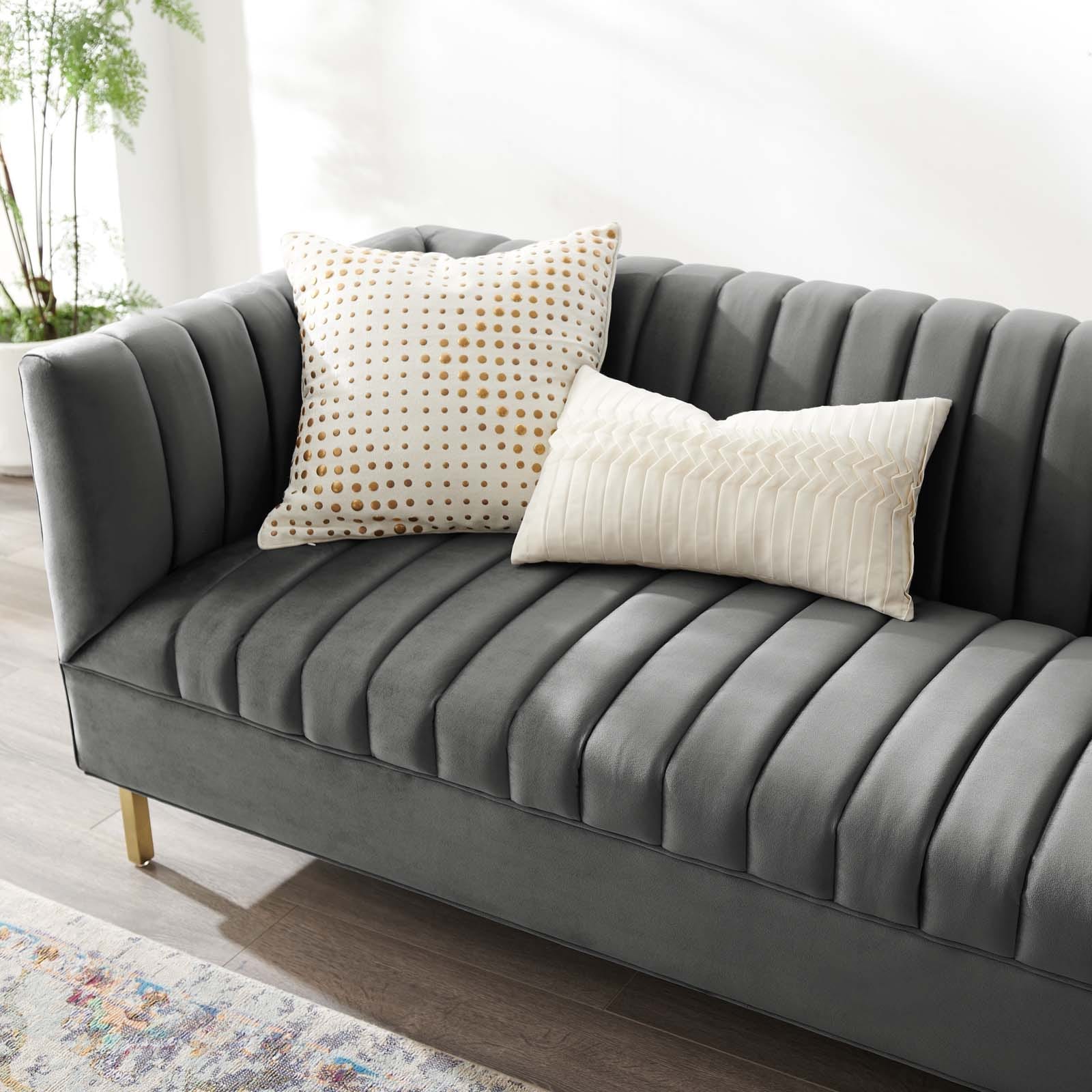 Modway Shift Channel Tufted Performance Velvet Sofa | Sofas | Modishstore-9