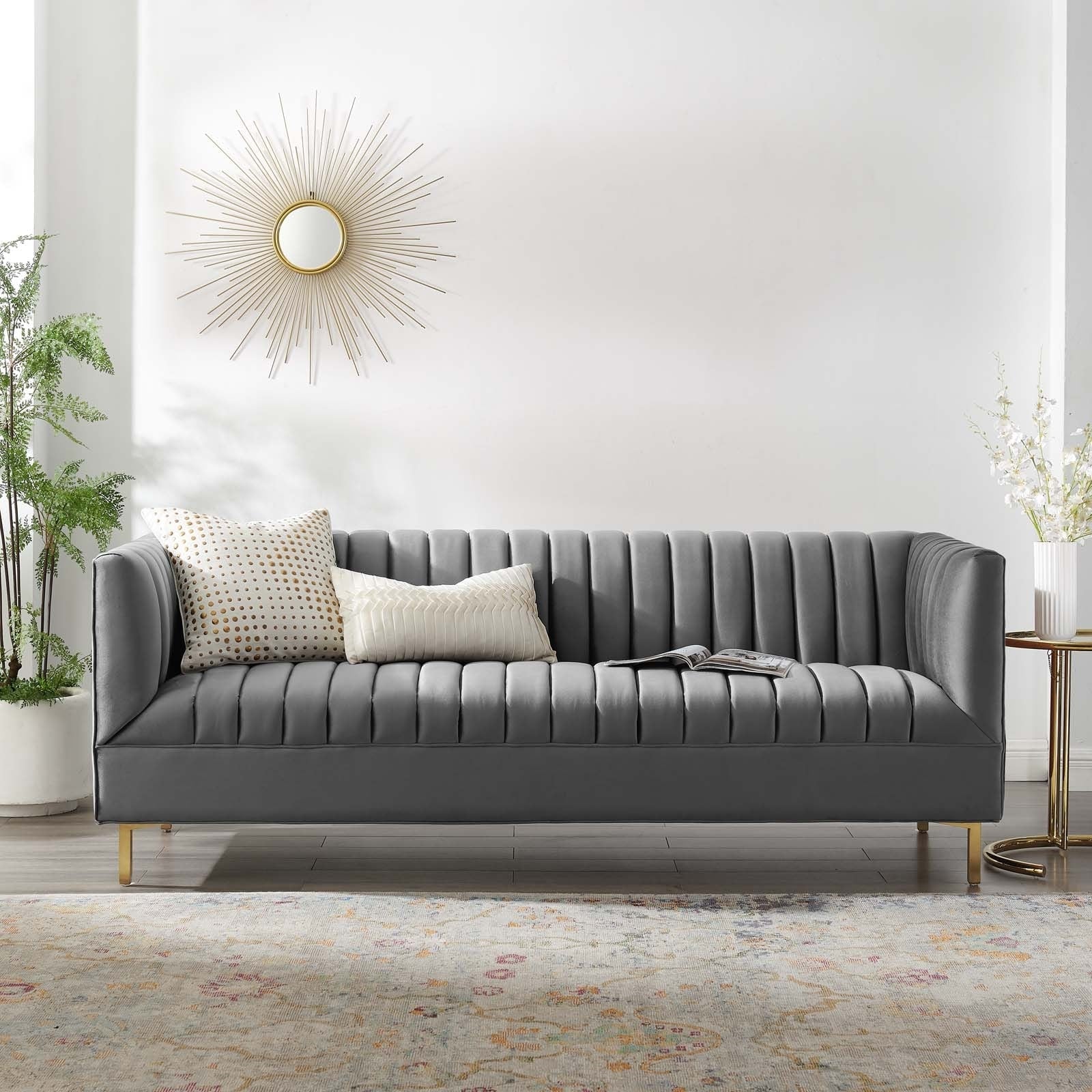 Modway Shift Channel Tufted Performance Velvet Sofa | Sofas | Modishstore-8