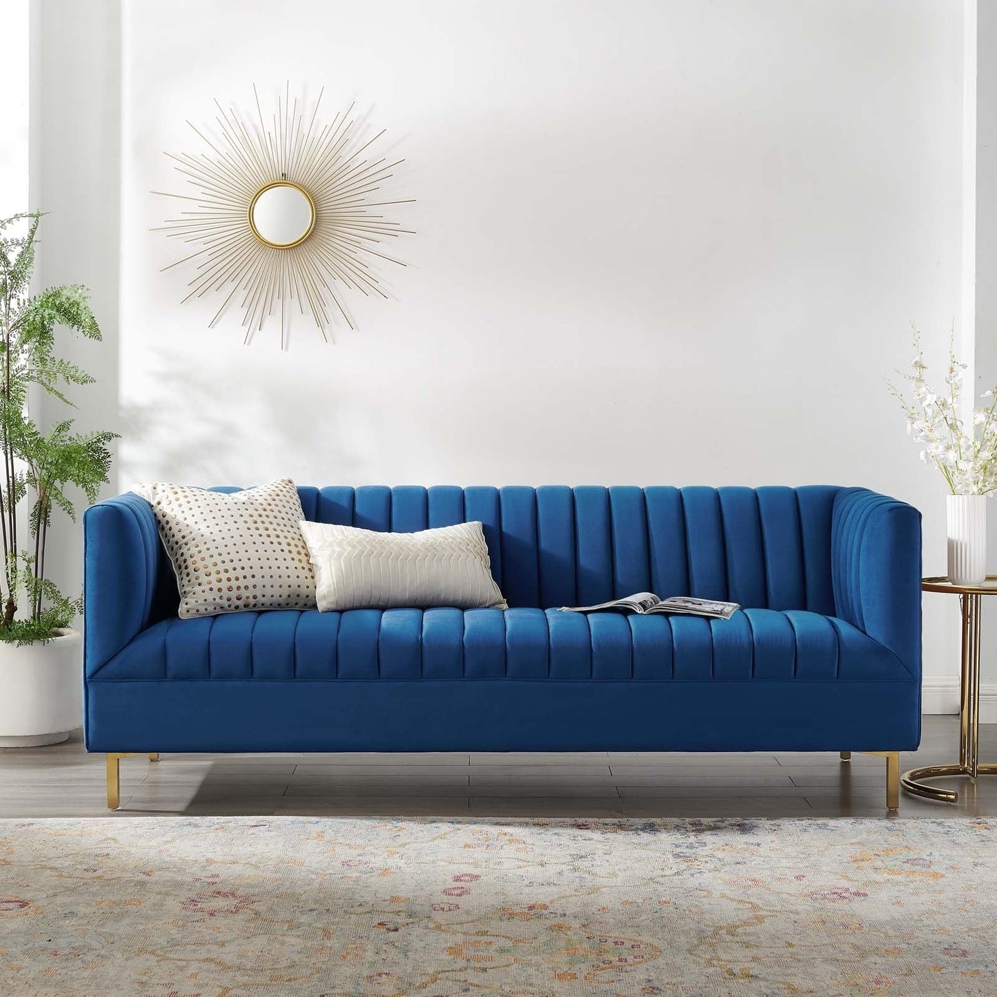 Modway Shift Channel Tufted Performance Velvet Sofa | Sofas | Modishstore-15