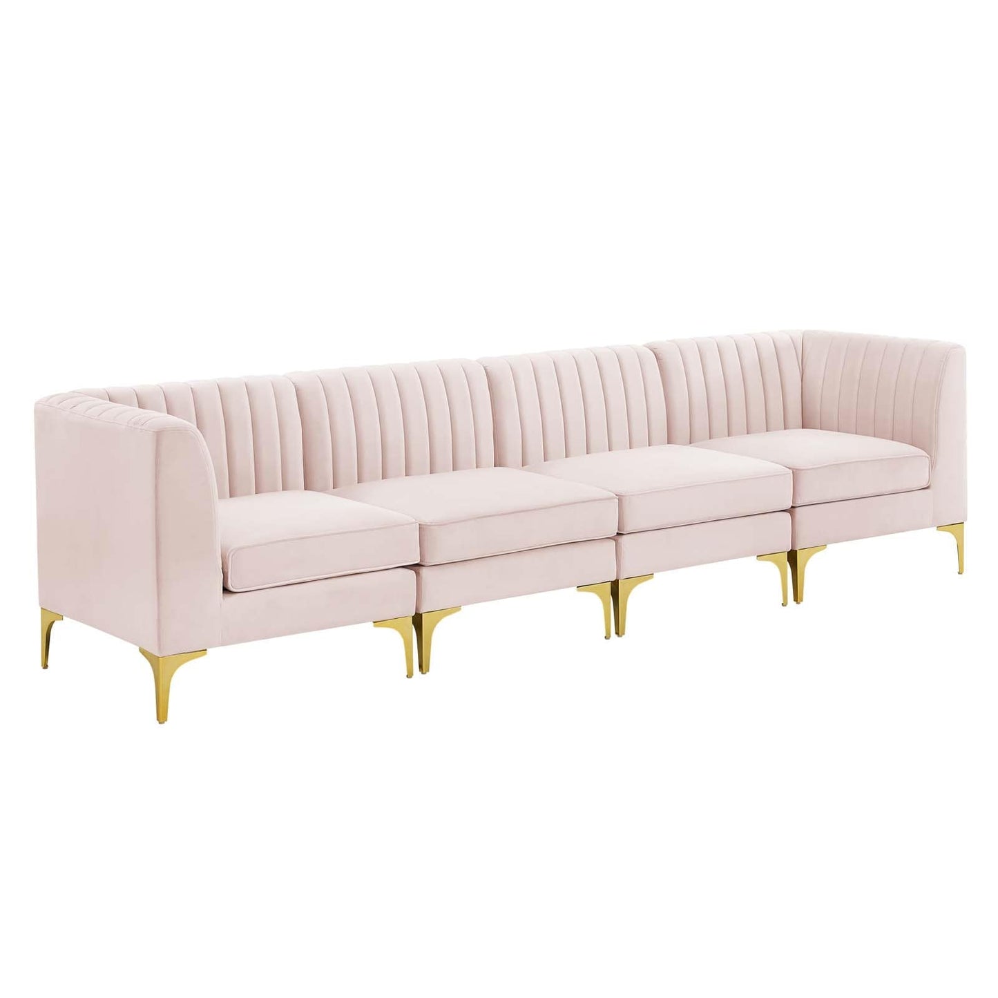 Modway Triumph Channel Tufted Performance Velvet 4-Seater Sofa | Sofas | Modishstore-19