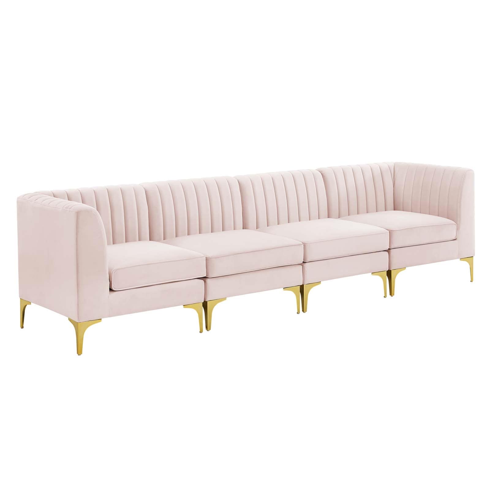 Modway Triumph Channel Tufted Performance Velvet 4-Seater Sofa | Sofas | Modishstore-19