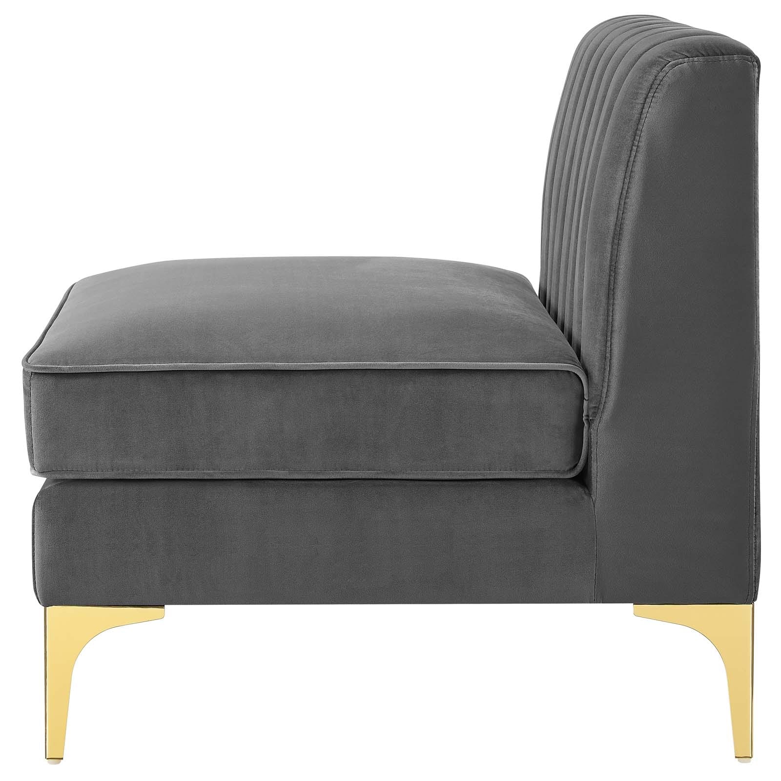 Modway Triumph Channel Tufted Performance Velvet 4-Piece Sectional Sofa | Sofas | Modishstore-9