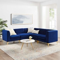 Modway Triumph Channel Tufted Performance Velvet 5-Piece Sectional Sofa-EEI-4350 | Sofas | Modishstore-9