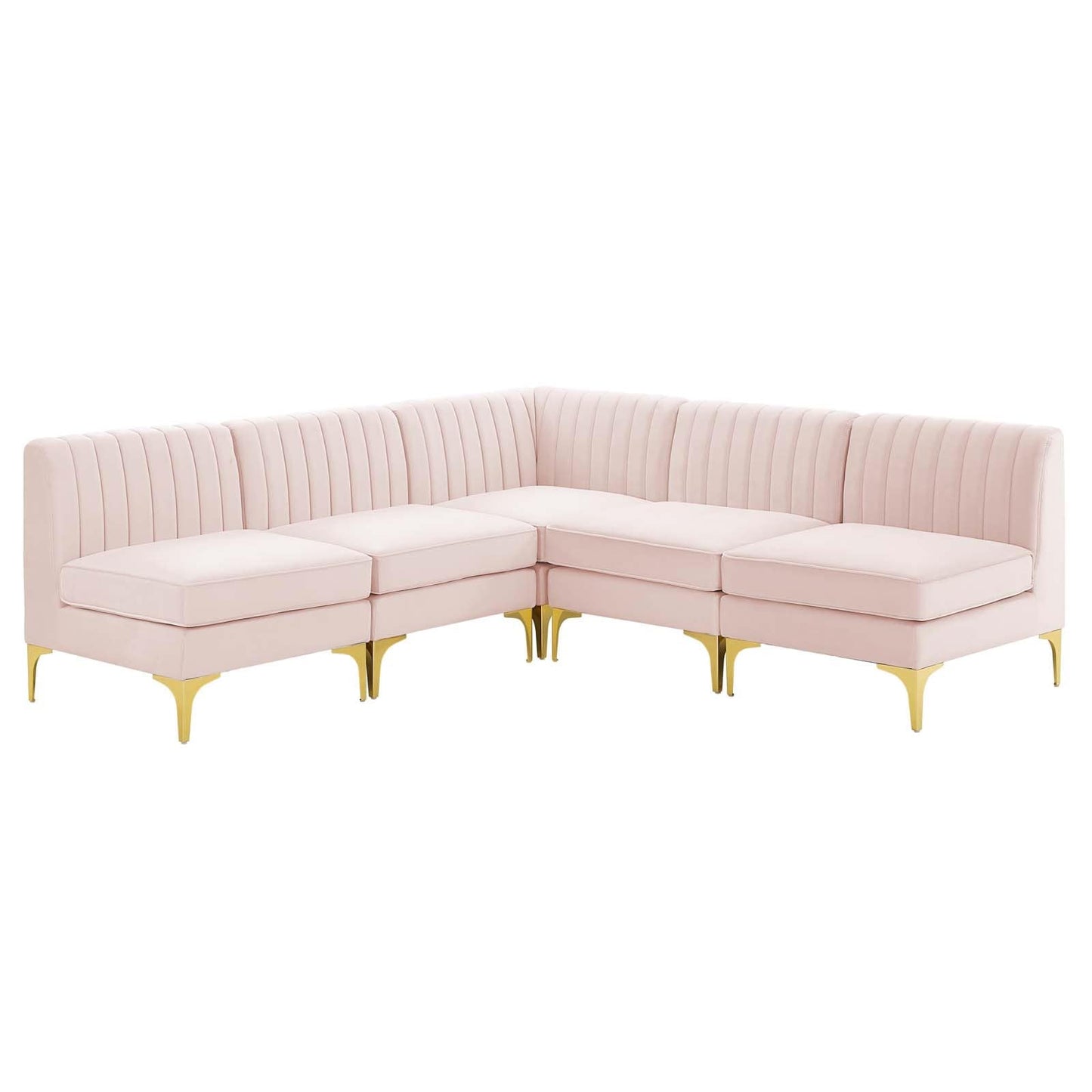 Modway Triumph Channel Tufted Performance Velvet 5-Piece Sectional Sofa | Sofas | Modishstore-15