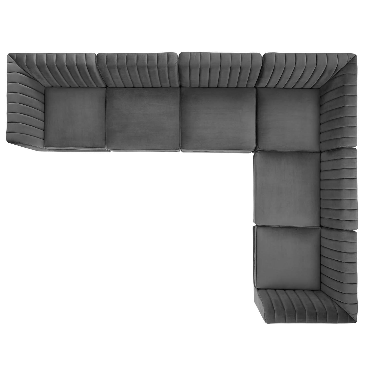 Modway Triumph Channel Tufted Performance Velvet 6-Piece Sectional Sofa | Sofas | Modishstore-3