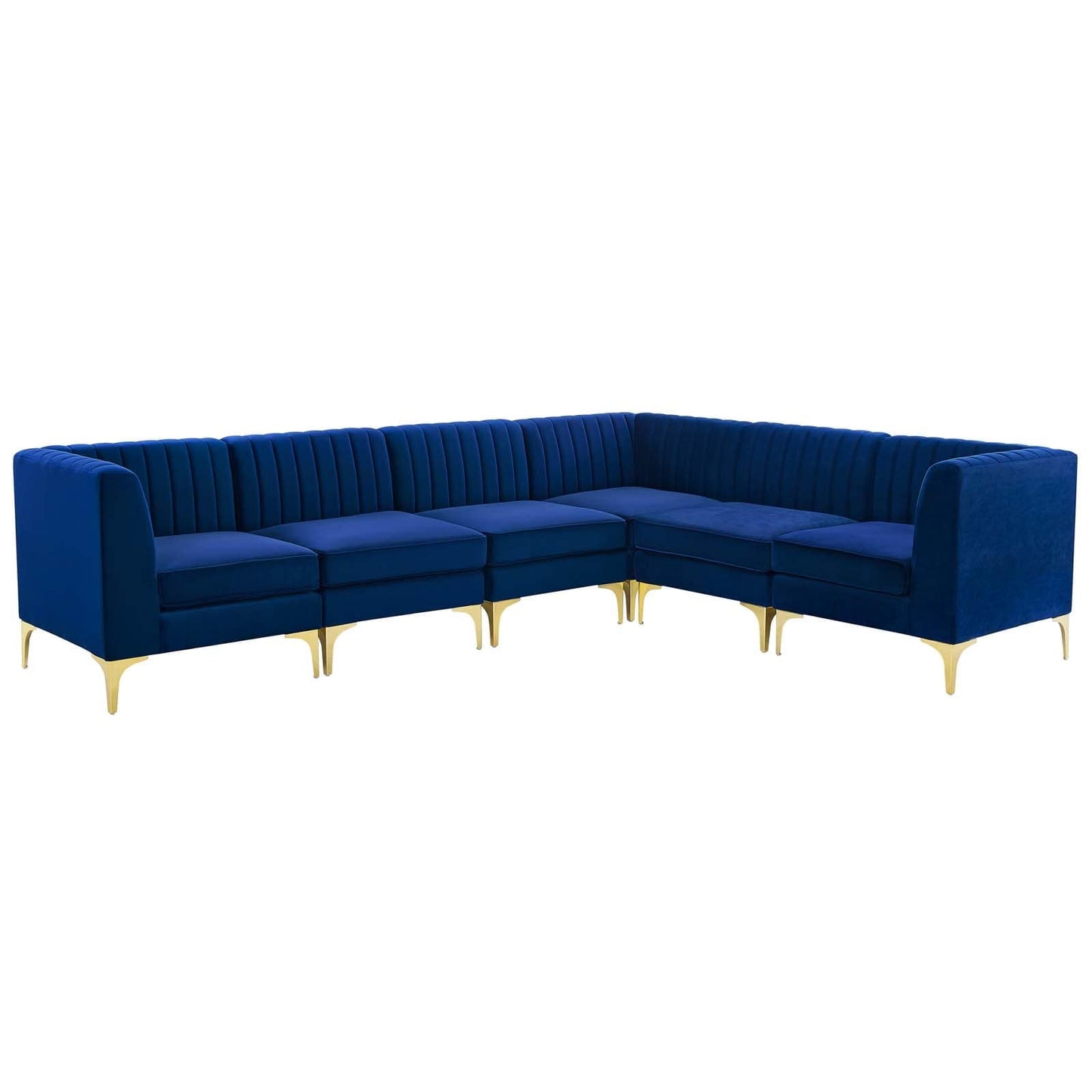 Modway Triumph Channel Tufted Performance Velvet 6-Piece Sectional Sofa | Sofas | Modishstore-10