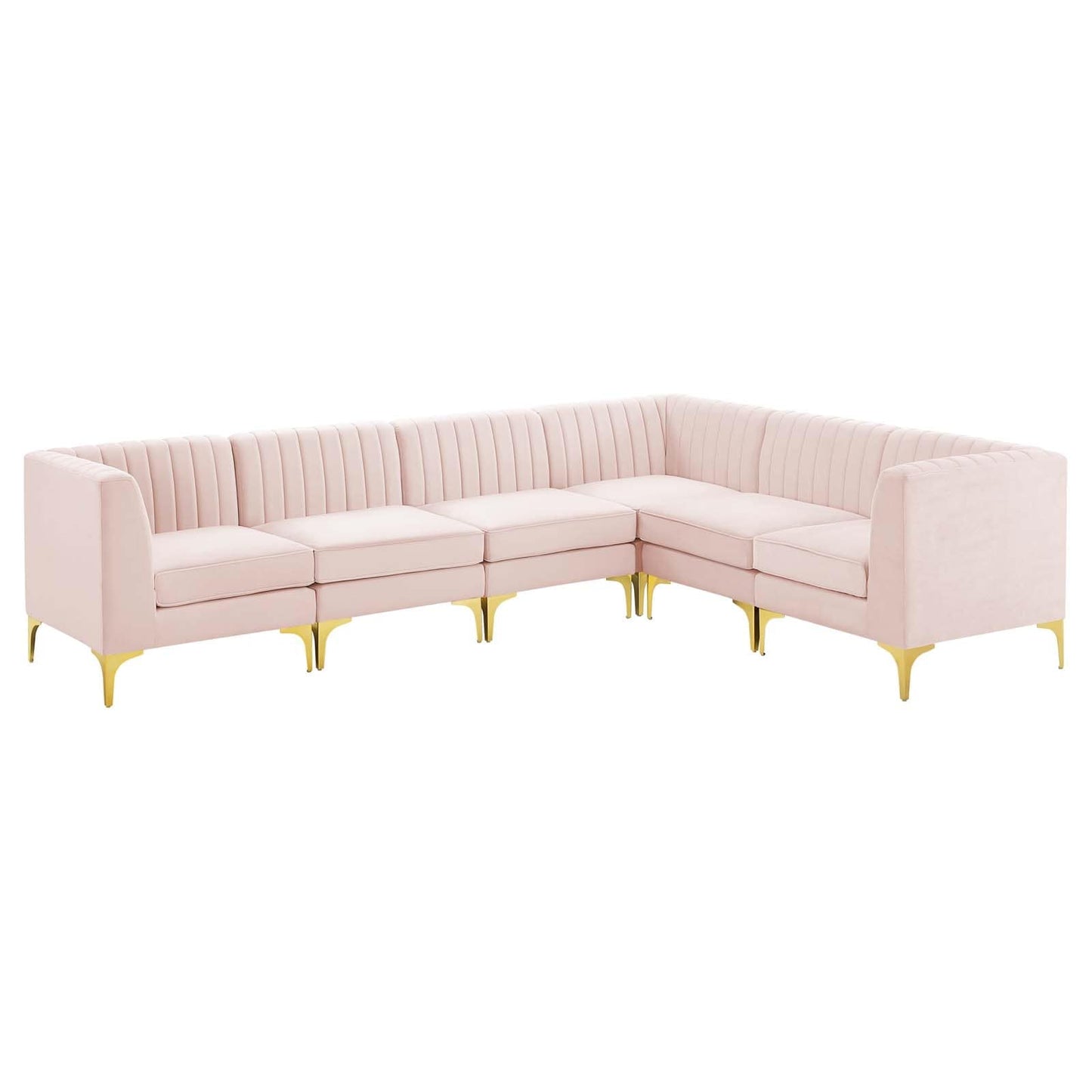 Modway Triumph Channel Tufted Performance Velvet 6-Piece Sectional Sofa | Sofas | Modishstore-19