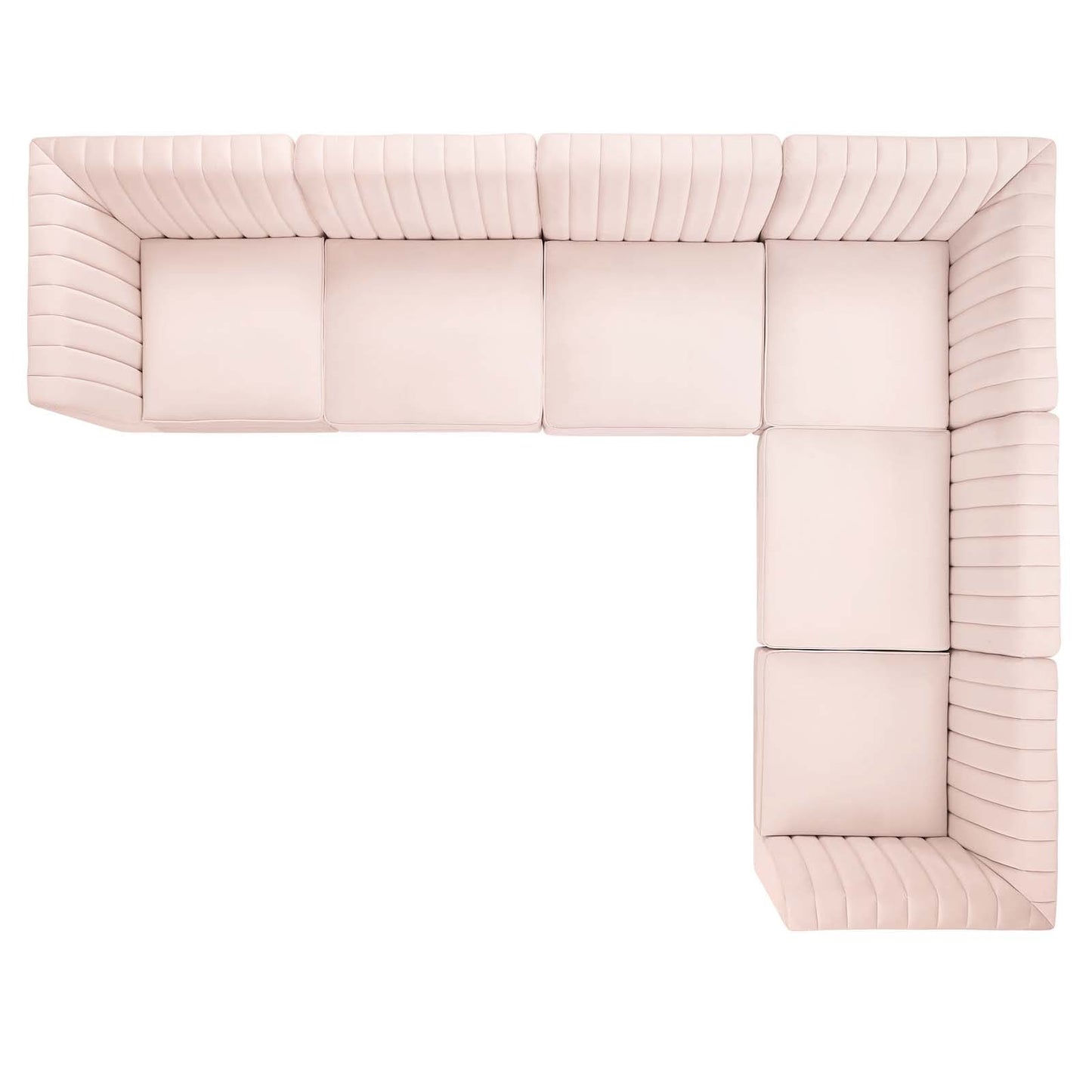 Modway Triumph Channel Tufted Performance Velvet 6-Piece Sectional Sofa | Sofas | Modishstore-20