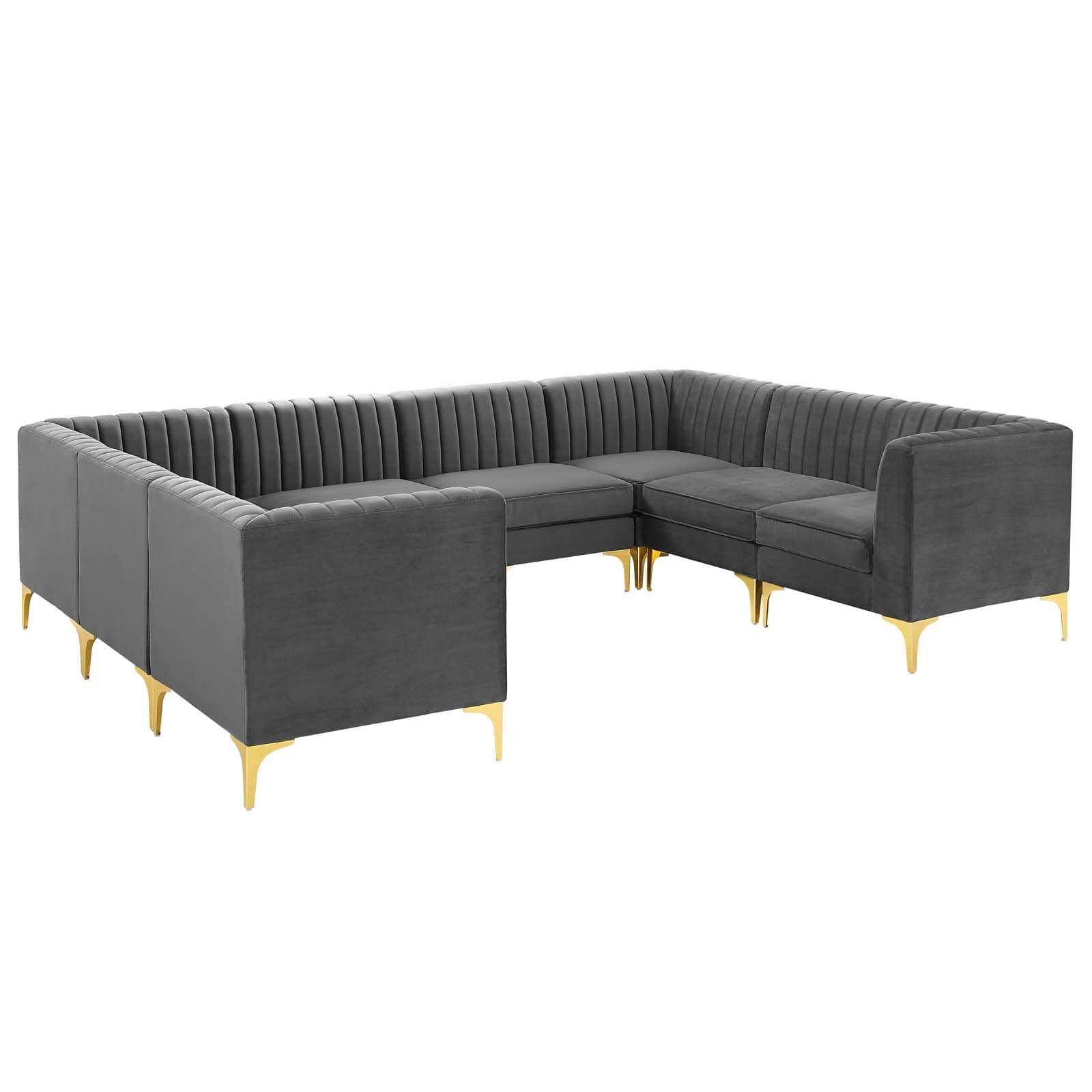 Modway Triumph Channel Tufted Performance Velvet 8-Piece Sectional Sofa | Sofas | Modishstore-2