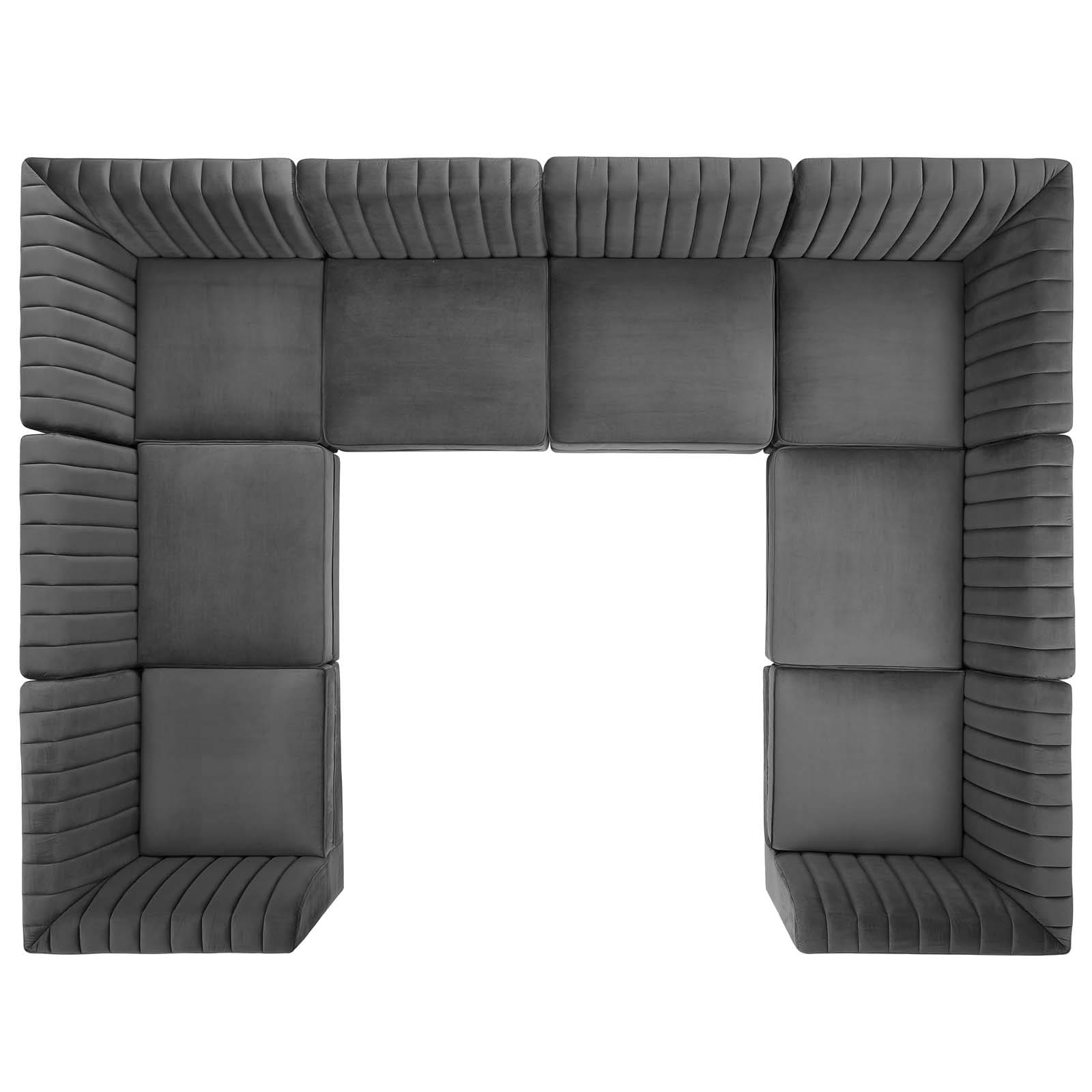 Modway Triumph Channel Tufted Performance Velvet 8-Piece Sectional Sofa | Sofas | Modishstore-3