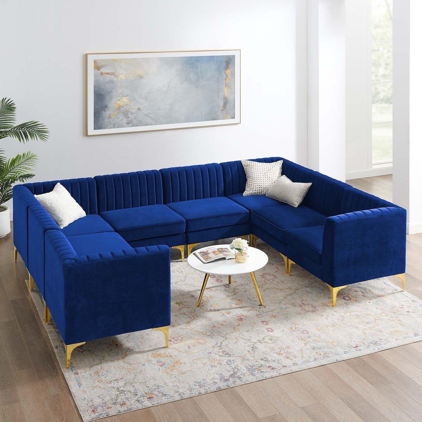 Modway Triumph Channel Tufted Performance Velvet 8-Piece Sectional Sofa | Sofas | Modishstore-10