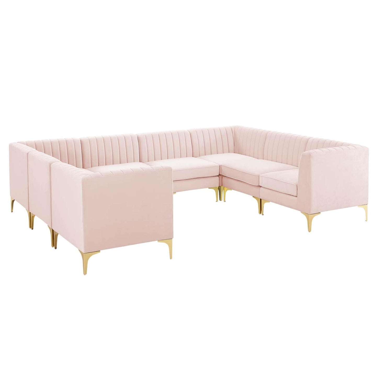 Modway Triumph Channel Tufted Performance Velvet 8-Piece Sectional Sofa | Sofas | Modishstore-20