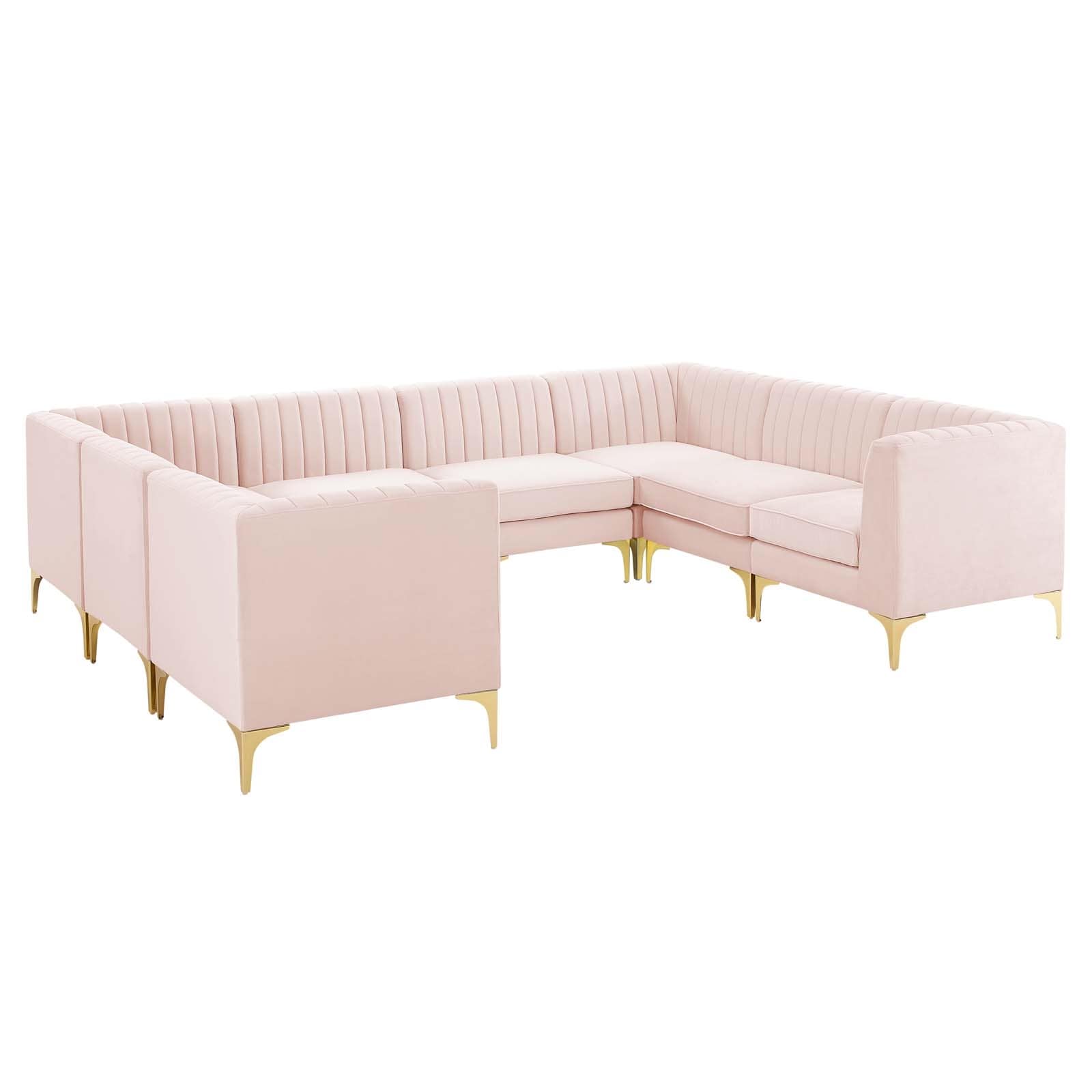 Modway Triumph Channel Tufted Performance Velvet 8-Piece Sectional Sofa | Sofas | Modishstore-20