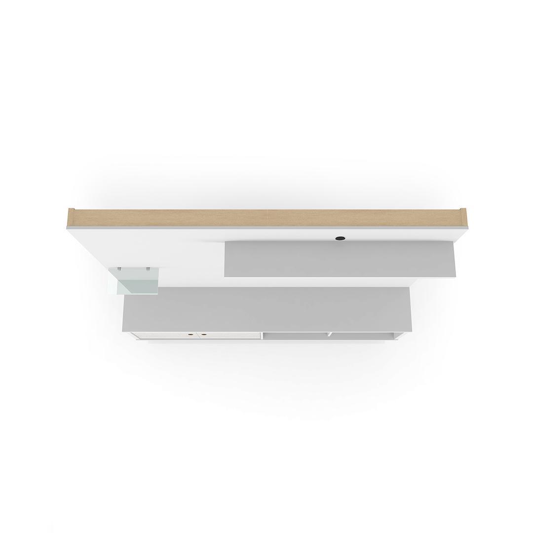 Manhattan Comfort Liberty 70.87" Freestanding Entertainment Center with Overhead shelf