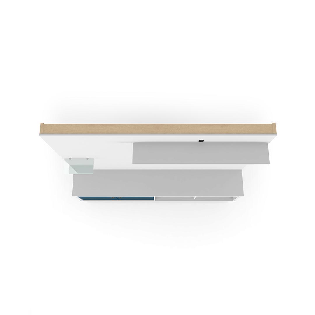 Manhattan Comfort Liberty 70.87" Freestanding Entertainment Center with Overhead shelf