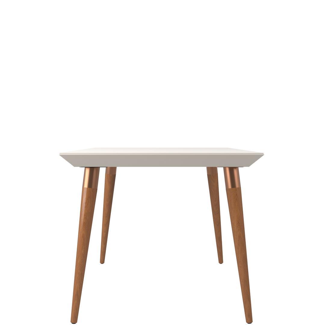 Manhattan Comfort Utopia 47.24" Modern Beveled Rectangular Dining Table with Glass Top