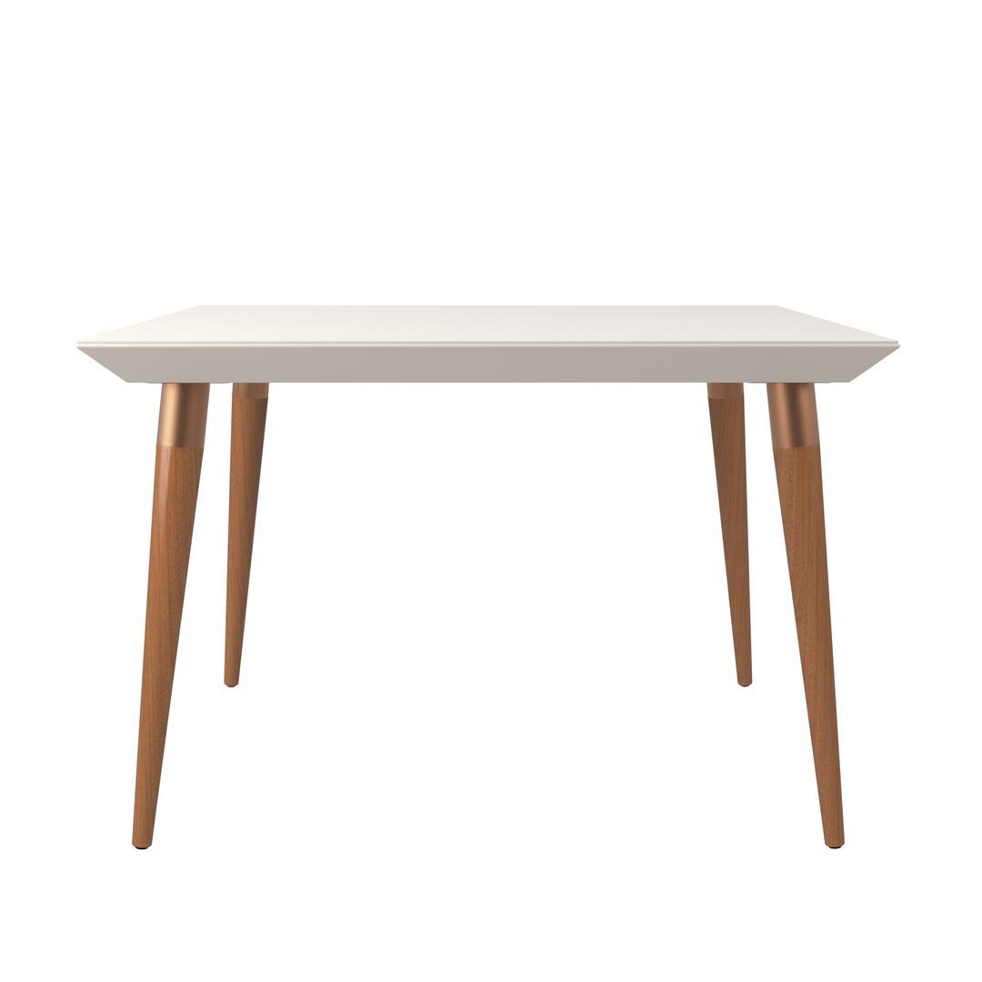 Manhattan Comfort Utopia 47.24" Modern Beveled Rectangular Dining Table with Glass Top