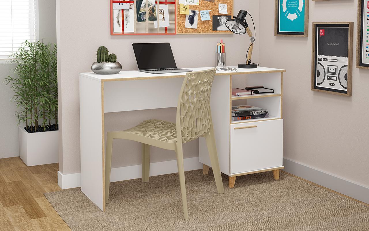 Manhattan Comfort Minetta 2-Shelf Mid Century Office Desk