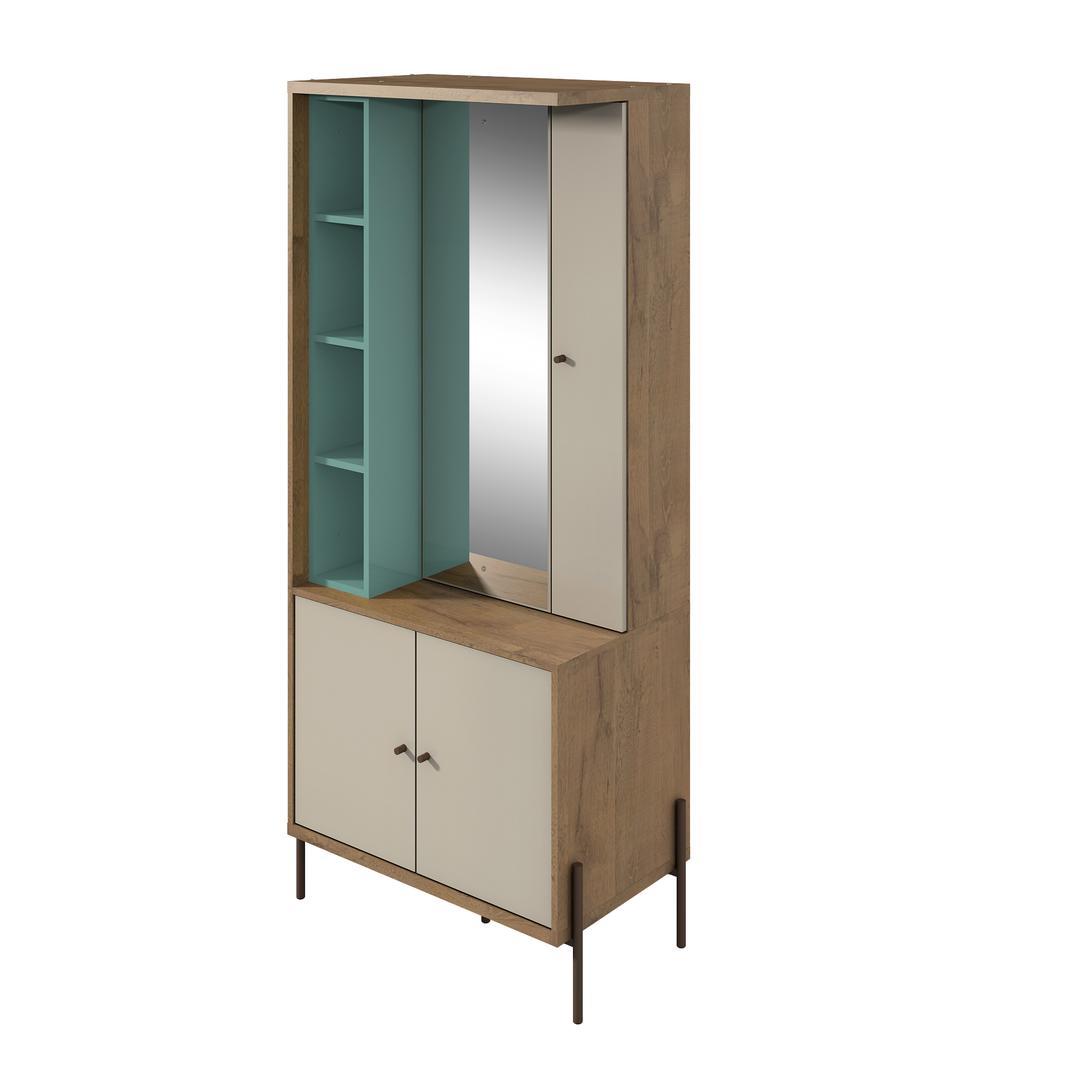 Manhattan Comfort Joy Vanity Jewelry Armoire with Mirror