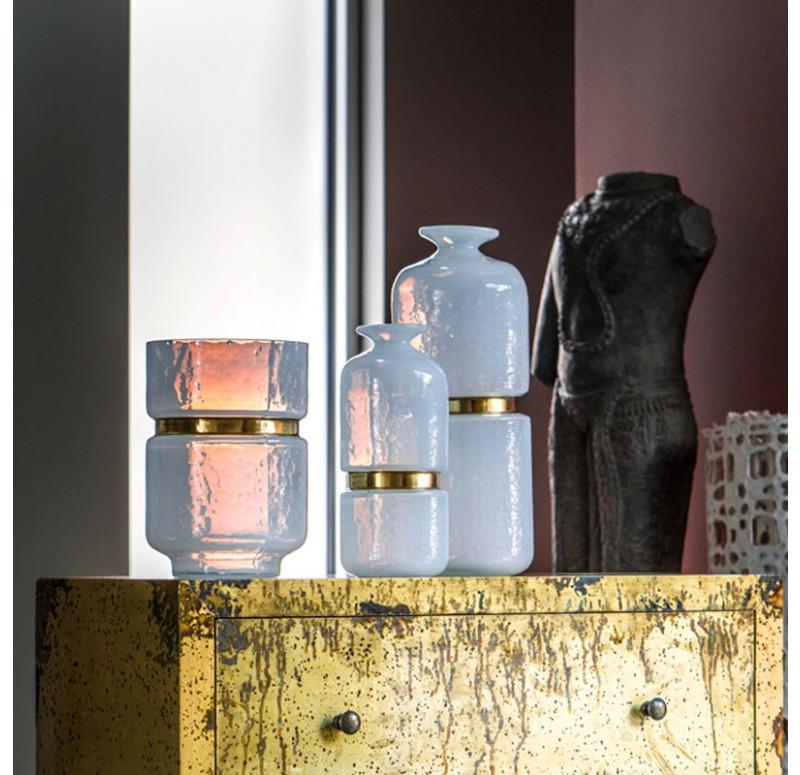 Gold Leaf Design Group Milk Glass Vases