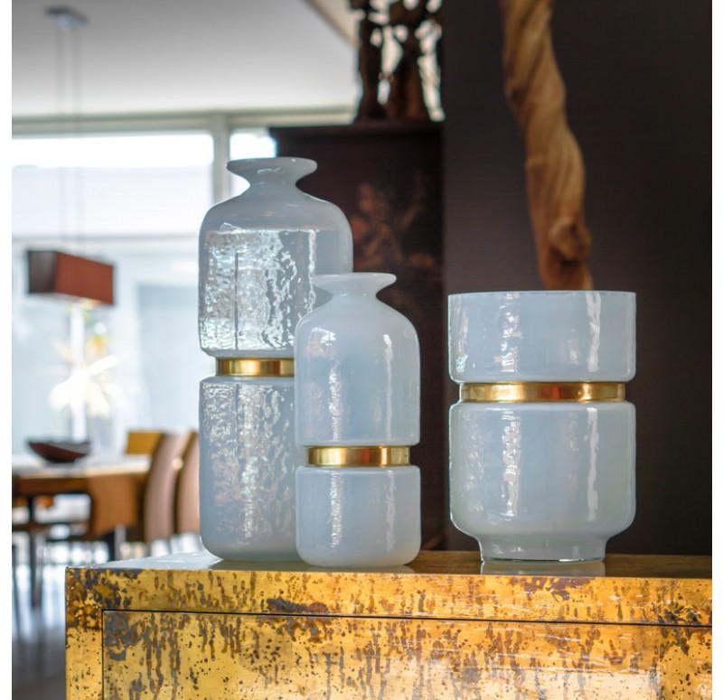 Gold Leaf Design Group Milk Glass Vases