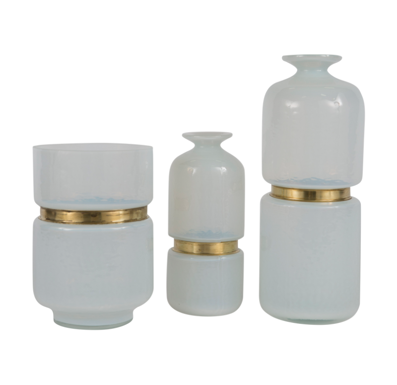 Gold Leaf Design Group Milk Glass Vases