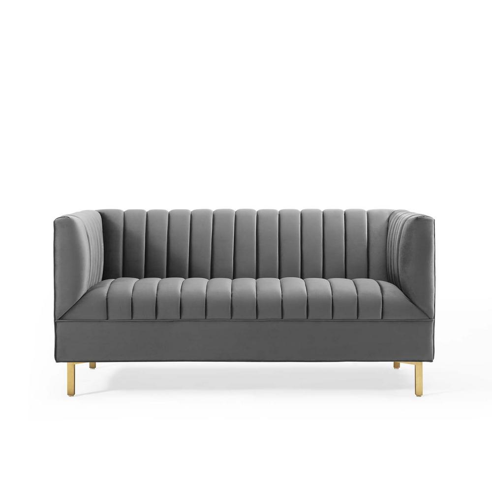 Modway Shift Channel Tufted Performance Velvet Loveseat | Loveseats | Modishstore-11