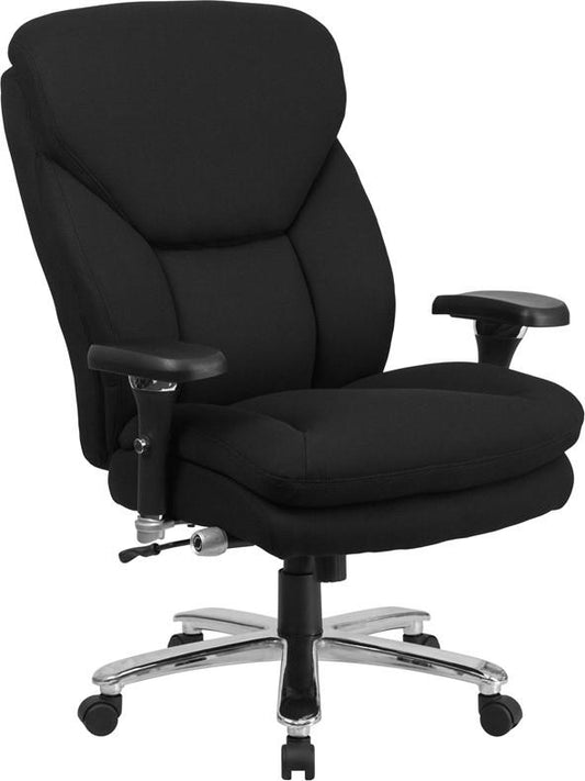 Flash Furniture Hercules Series 24/7 Intensive Use, Multi-Shift, Black Fabric Executive Swivel Chair With Lumbar Support Knob