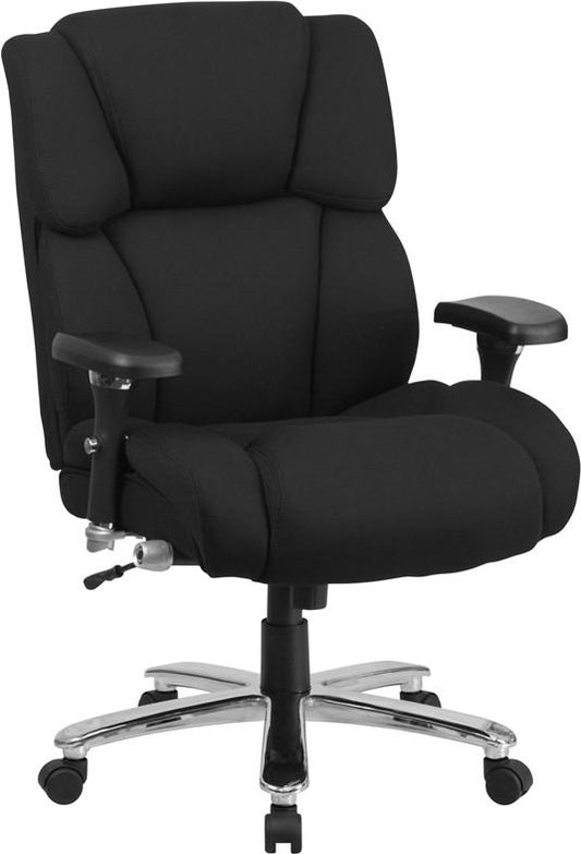 Flash Furniture Hercules Series 24/7 Intensive Use, Multi-Shift, Black Fabric Executive Swivel Chair With Lumbar Support Knob