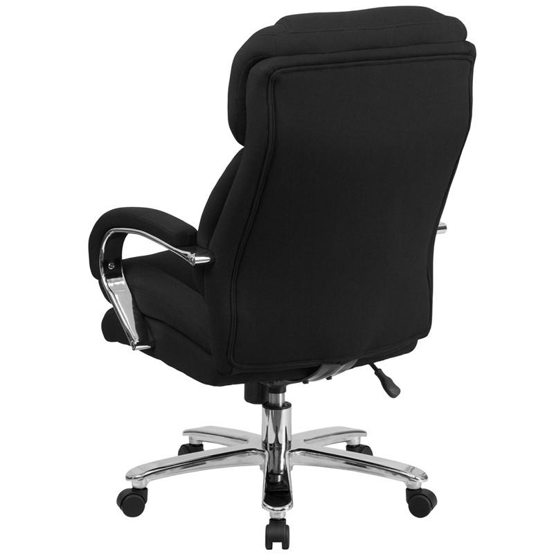 Flash Furniture Hercules Series 24/7 Intensive Use, Multi-Shift, Big & Tall 500 Lb. Capacity Black Fabric Executive Swivel Chair With Loop Arms