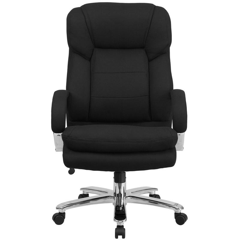 Flash Furniture Hercules Series 24/7 Intensive Use, Multi-Shift, Big & Tall 500 Lb. Capacity Black Fabric Executive Swivel Chair With Loop Arms