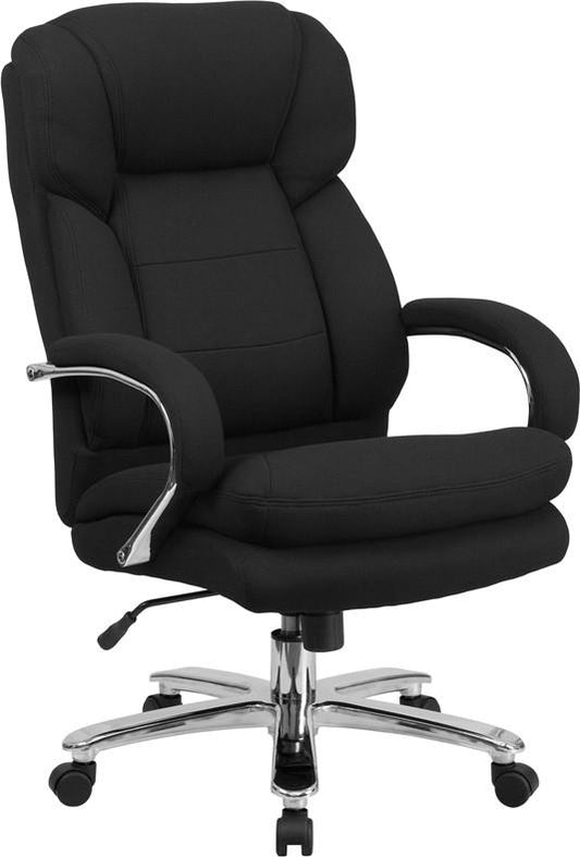 Flash Furniture Hercules Series 24/7 Intensive Use, Multi-Shift, Big & Tall 500 Lb. Capacity Black Fabric Executive Swivel Chair With Loop Arms