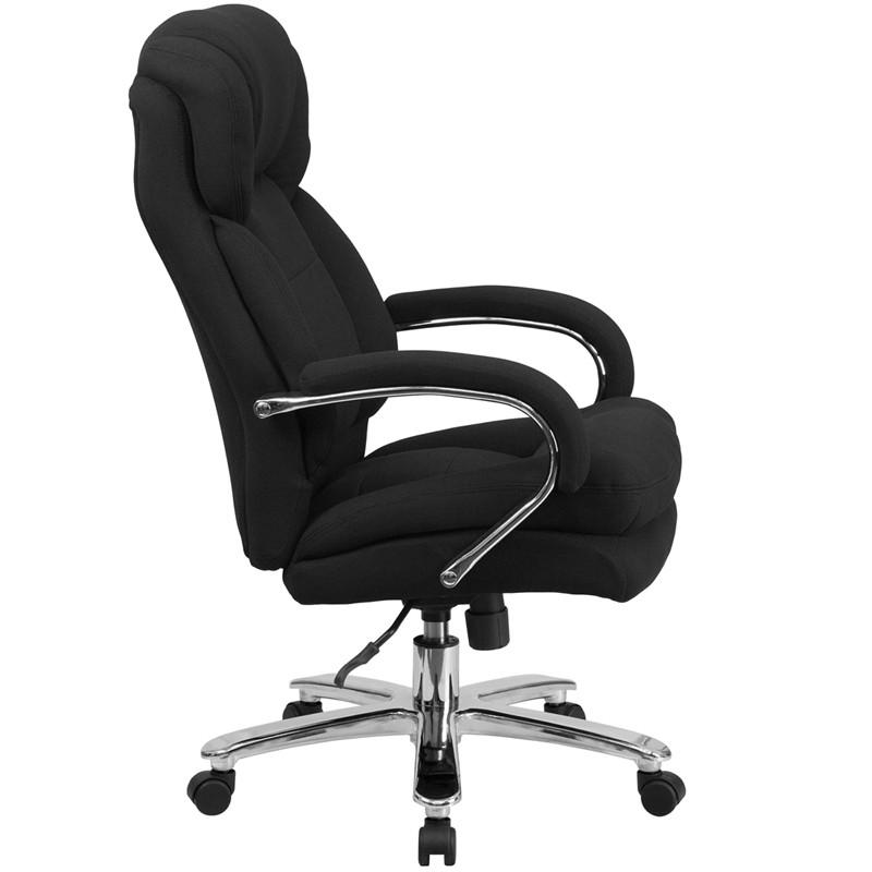 Flash Furniture Hercules Series 24/7 Intensive Use, Multi-Shift, Big & Tall 500 Lb. Capacity Black Fabric Executive Swivel Chair With Loop Arms