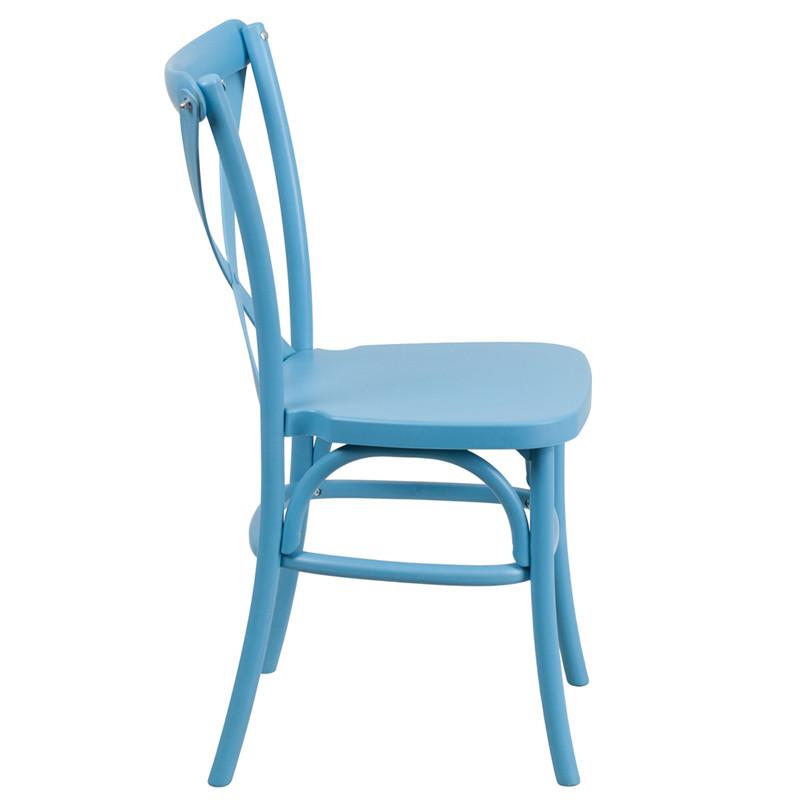 Flash Furniture Hercules Series Resin Indoor-Outdoor Cross Back Chair With Steel Inner Leg