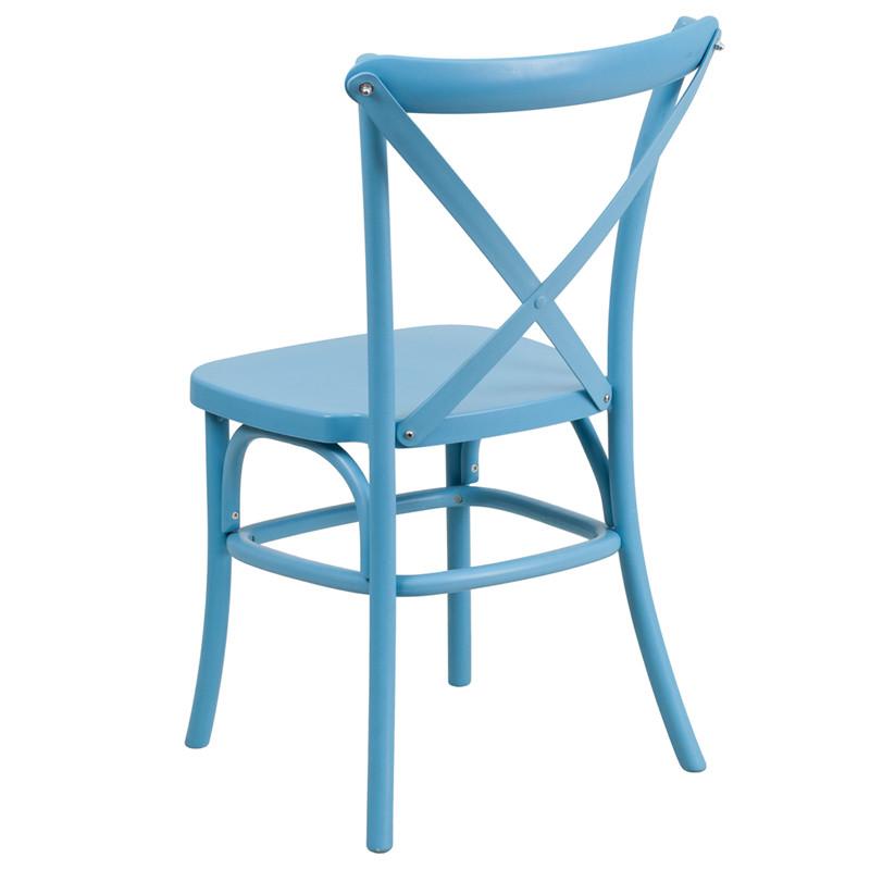 Flash Furniture Hercules Series Resin Indoor-Outdoor Cross Back Chair With Steel Inner Leg