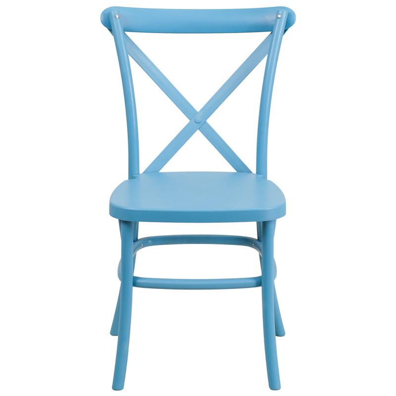 Flash Furniture Hercules Series Resin Indoor-Outdoor Cross Back Chair With Steel Inner Leg