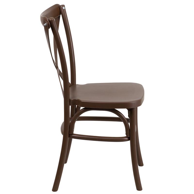 Flash Furniture Hercules Series Resin Indoor-Outdoor Cross Back Chair With Steel Inner Leg