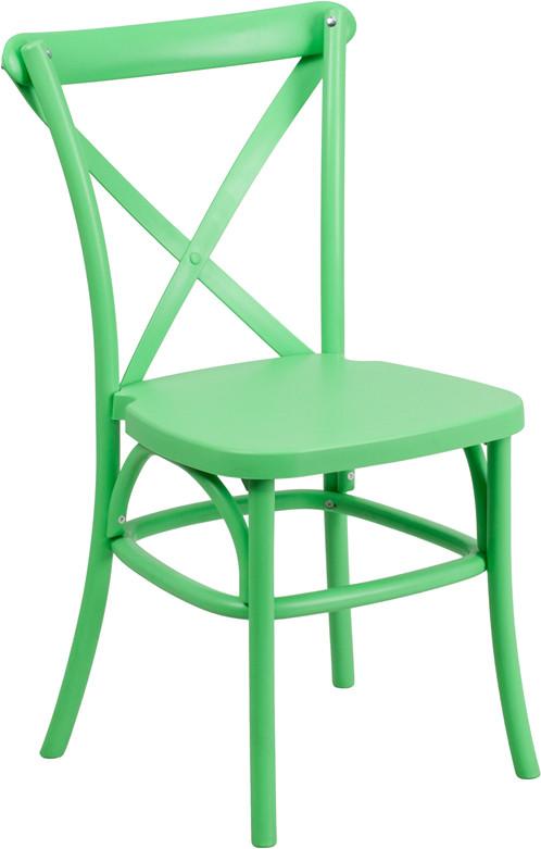 Flash Furniture Hercules Series Resin Indoor-Outdoor Cross Back Chair With Steel Inner Leg