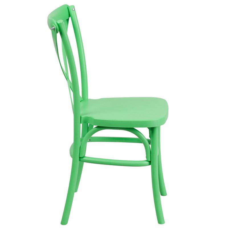 Flash Furniture Hercules Series Resin Indoor-Outdoor Cross Back Chair With Steel Inner Leg