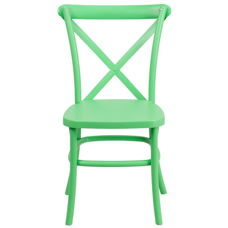 Flash Furniture Hercules Series Resin Indoor-Outdoor Cross Back Chair With Steel Inner Leg