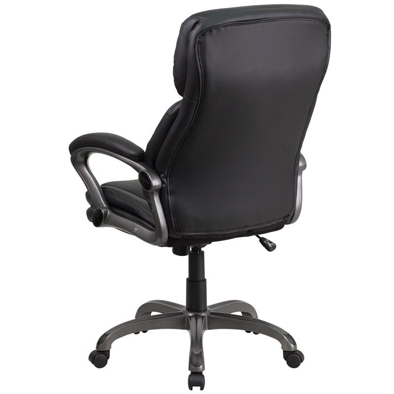 Flash Furniture High Back Black Leather Executive Swivel Office Chair With Lumbar Support Knob