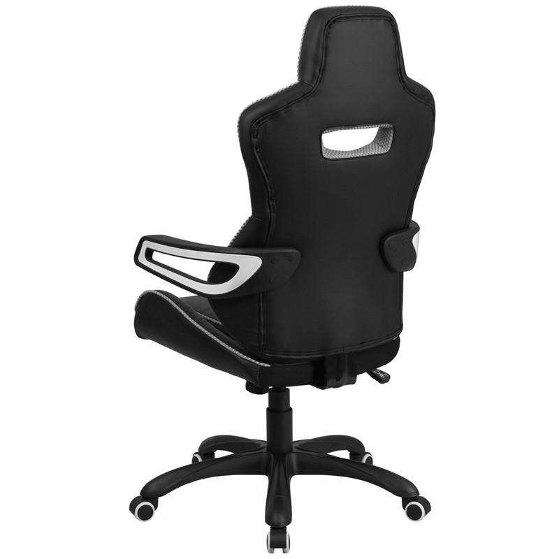Flash Furniture High Back Black Vinyl Executive Swivel Office Chair With White Trim