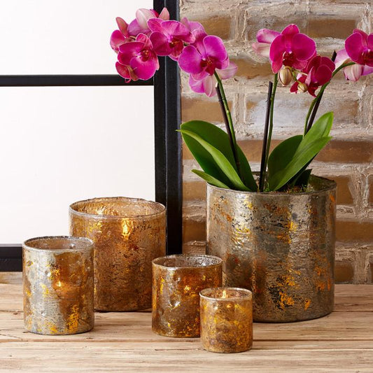 Tozai Home Gilt S/5 Candleholders/Vases